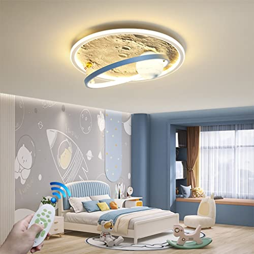 LED Dimmbar Deckenleuchte Kreative Kinderzimmerlampe mit Fernbedienung Modern Design Mond Astronaut Deckenlampe Kinder Mädchen Junge Schlafzimmer Decke Lampe Jugendzimmer Deckenbeleuchtung ( Size : 50