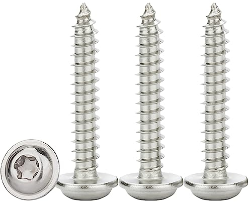 Drenky Viti Autoperforanti Torx M4x20mm,50 Pezzi Viti Legno Acciaio Inox A2 V2A con Rondella Viti a Testa Mezza Tonda Flangiata Elevata Durezza,Filettatura Completa Metrica