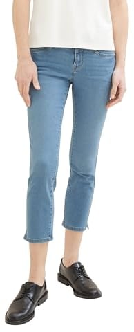 TOM TAILOR Damen Alexa Straight Cropped Jeans, light stone bright blue denim, 29/26