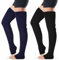 XEPST 2 Paare Stulpen Damen Lange Winter Beinwärmer, Stulpen Mädchen Beinstulpen Damen Stricken Häkelarbeit Pulswärmer Leg Warmers Stiefel Boot Abdeckung für Winterwärmer (Schwarz, Marineblau)