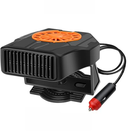 TOTMOX Ventilator tragbare Autoheizung 12V 200W 10A, Windschutzscheibenentferner, Enteiser für Autoscheiben, heißer und kalter Wind, mit Zigarettenanzünder