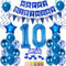 Luftballons 10 Geburtstag Dekoration Junge Ballon Deko 10. Geburtstag Junge blau Geburtstagsdeko 10 jahre Junge Geburtstag Tortendeko 10.geburtstag Junge birthday Banner Party Deko 10 Geburtstag