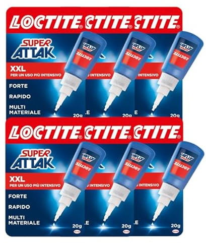 Loctite Super Attak XXL 20g Pack 6 pz - Colla liquida attacca tutto