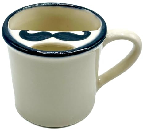 Taconic Shave Mustache Guard - Taza protectora para proteger tu estaca, gres de primera calidad, fabricada artesanalmente en los Estados Unidos, perfecta para cualquier hombre bigote