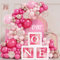 Decoration Anniversaire Fille 1 An, 3 Boite a Ballon Et 104 Kit Arche Ballon Rose,Ballon Anniversaire 1 An,Cube Decoration Anniversaire 1 An, Arche De Ballon Rose Gold Pour Deco Anniversaire 1 An