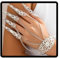 Cubahop Halloween Gothic Metallkette Voller Finger Armband Kralle Blume Nagel Armband Hand Zubehör für Frauen und Mädchen (Silber)
