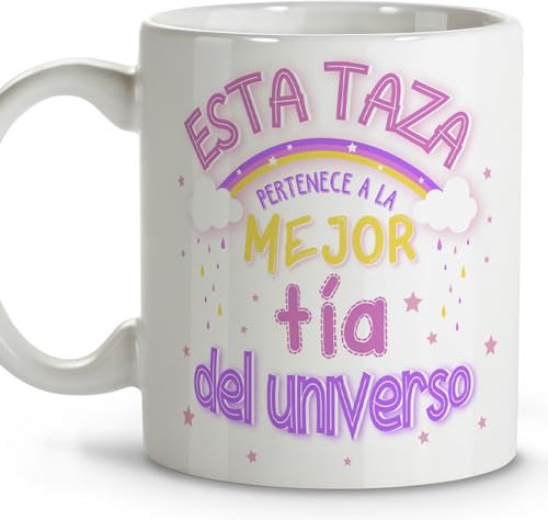 LolaPix Regalo para tia. Tazas desayuno. Regalo tía. Regalos para mi tía. Taza cerámica 330 ml.