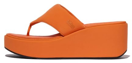 Fitflop Platfforms Zehensteg-Sandalen für Damen, Keilabsatz, Schwarz, Satsuma, 42 EU