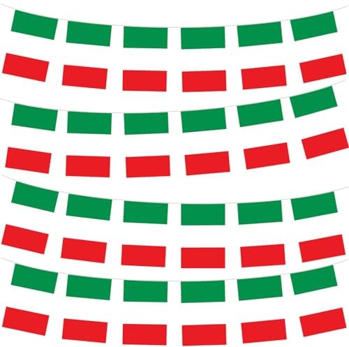 Bandierine con bandiera dell'Italia da 10 m con 30 bandiere per decorazioni Oly 2024, bandierine italiane per Oly 2024, per interni ed esterni euro partite di calcio eventi sportivi, decorazioni per