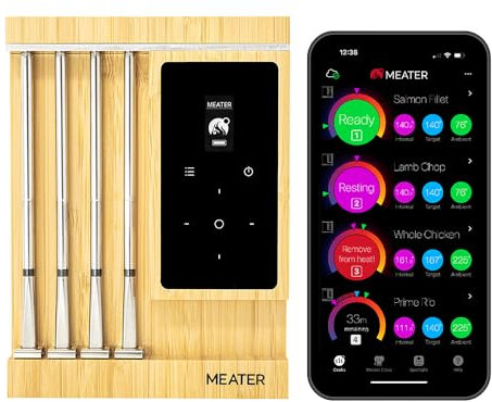 MEATER Pro XL - Le thermomètre à viande intelligent WiFi ultime avec quatre sondes avancées - Sondes multi-capteurs | BBQ, four, barbecue, fumoir, friteuse à air chaud, friteuse