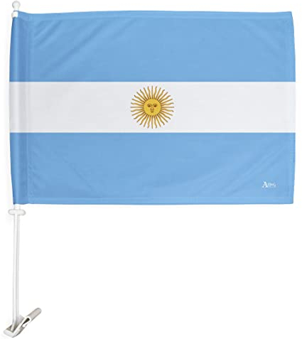 Copa America 2024 Argentina Car Flag Bandera para Carros De Argentine Decor for Window Clip Pole FIFA Sports Fan Gifts World Cup 2026 Football Poster Soccor League Patriotic Decorations Made in USA