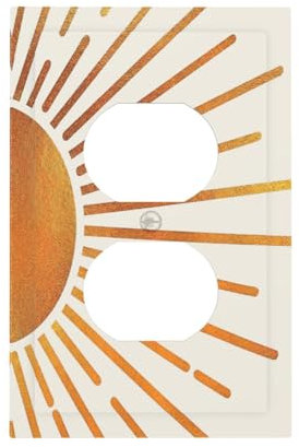 Spshian Dekorative Lichtschalter-Abdeckung, Einzel-Kippschalter, Gold, 12,7 x 7,6 cm, doppelt, Polycarbonat (PC), Wandplatte