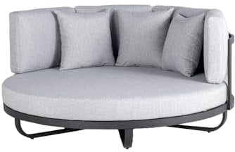 HOME DELUXE - Daybed - Florida, Farbe: Grau, Maße: ca. 170 x 170 x 66,5 cm, Loungebett für 2 Personen, inkl. waschbare Kissen I Gartenliege Doppelliege