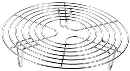 Ciieeo Rejilla De Vapor Redonda De 20x4 Cm Acero Inoxidable 304 Resistente Para Cocinar Al Vapor Patas Bajas, Soporte Redondo Para Olla Arrocera, Adecuado Para Cocina Doméstica y Vaporizado Uniforme