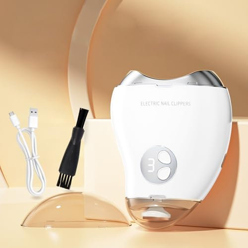 Electric Nail Clipper with 3 Speeds, Automatic Nail Clippers, Nail File & Storage, LCD Display - Safe for Baby, Kids, Seniors & Adults