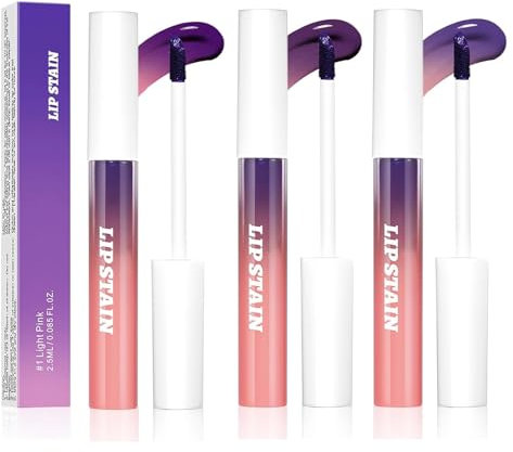 3 PCS Lip Stain Peel off, Lip Stain, Peel off Lips Stains, Off Makeup for Women Extreme Amazing Make Up Peels Off Lip Tint Non-Stick Cup Matte Finish Liquid Lipstick