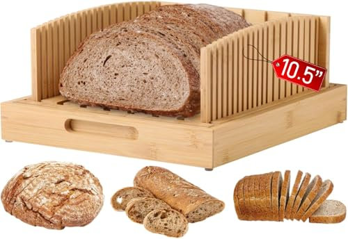 LukieBoee Bread Slicer, Homemade Artisan Large Capacity, 10.5 Adjustable, Perfect for Sourdough Rounds & Baguettes, Durable & Easy to Use
