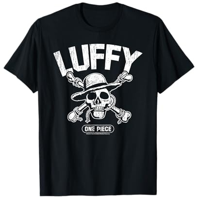 Monkey D Luffy Straw Hat Pirates Skull Crossbones Anime T-Shirt