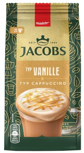 Jacobs Typ Cappuccino Vanille, Getränkepulver mit löslichem Bohnenkaffee, Instant Kaffee, für 25 Getränke, 360 g