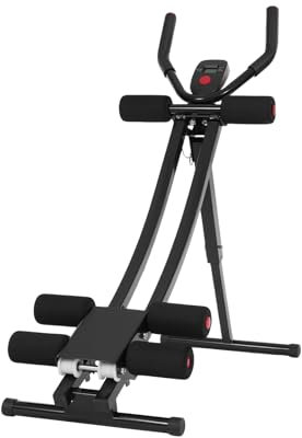 Bauchmuskeltrainer, Bauchtrainer für Zuhause, Klappbar Bauchmuskeltraining Tragfähigkeit bis 200kg mit LED-Display und 3 Intensitätsstufen