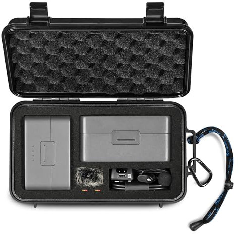 LEKUFEE Valise Rigide Étanche de Voyage pour DJI Mic Mini, DJI Mic 2, DJI Mic, Boîtier de Charge, Émetteur, Récepteur, Micro-Cravate et Autres Accessoires (Valise & Sac Seulement)