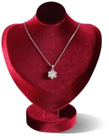 Samt Halsketten Büste, Schmuck Display Ständer zur Präsentation von Ketten | Weiche Samtoberfläche verleiht Schmuck eine hochwertige Optik und eignet sich ideal für Halsketten Displays.