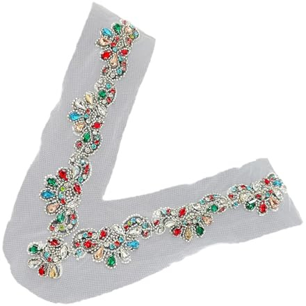 Strass-Applikationen zum Aufnähen, V-Ausschnitt, Kragen, Nähen für Brautkleid, Kleid, Kleidung, Zubehör, V-Ausschnitt, Strass-Stickerei-Applikationen