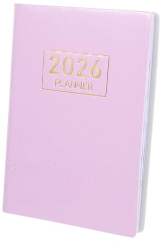 HOODANCOS Mini Planer PU Cover Taschenkalender Kompakter Monats Wochenplaner Englischer Terminplaner Für Effiziente Tagesorganisation Klein Notizbuch