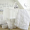 Levtex Baby - Weidenbett-Set für Babybett, 5-teilig, mit weicher Rosette und Rüschen, Weiß