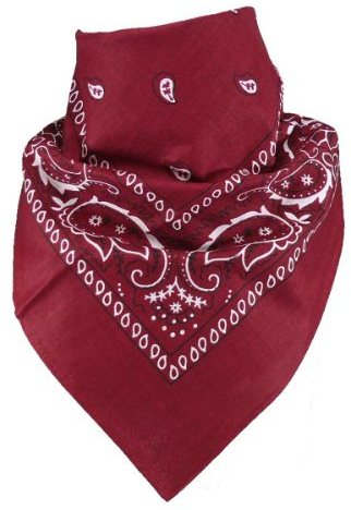 Harrys-Collection Unisex Bandana Bindetuch 100% Baumwolle (1 er 6 er oder 12 er Pack), Farbe:weinrot