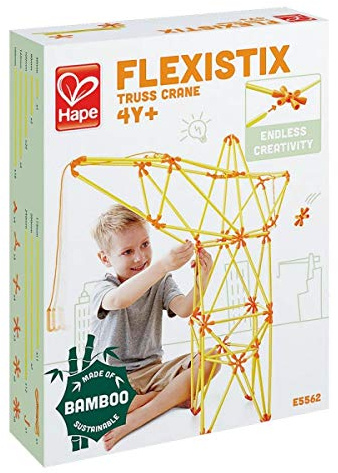 Hape E5562 Flexistix Truss Crane Construction Set Made From Bamboo - Building Toys