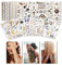 Temporäre Tattoos (Waterproof), 20 Blatt Tattoo aufkleber festival, (400+ Designs) Gold Festival Ausrüstung, Festival Armbänder für Frauen, Mädchen by AniSqui