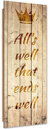 Feeby Wanddeko Slogan Bilder Modern Art Bilder Krone Zitat Spruch Braun 25x70 cm