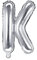 PartyDeco Folienballon Buchstabe K Silber-Geburtstag Hochzeit Jahrestag Folienballon Buchstabe K- Silber Größe ca. 35 cm Verlobung Silvesterparty Folienballon Deko