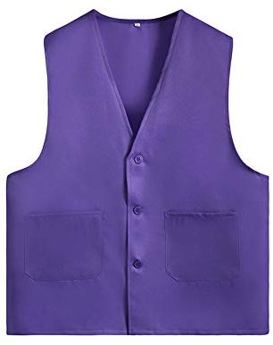 Chaleco Traje Voluntario Publicidad Exterior Chaqueta Sin Manga con Bolsillo Morado XL