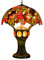 Yjmgrowing Tiffany Style Tischlampe für Wohnzimmer 20-Zoll-Retro-Traubenschreibtisch neben Lampen mit dekorativer Beleuchtung des Buntglas-Hotel-Schlafzimmers,110-240 V, E27 + E14,40 W (55 × 71 cm)