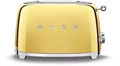 Smeg Limited Edition Retro Style Aesthetic 2 Slice Toaster (Gold)