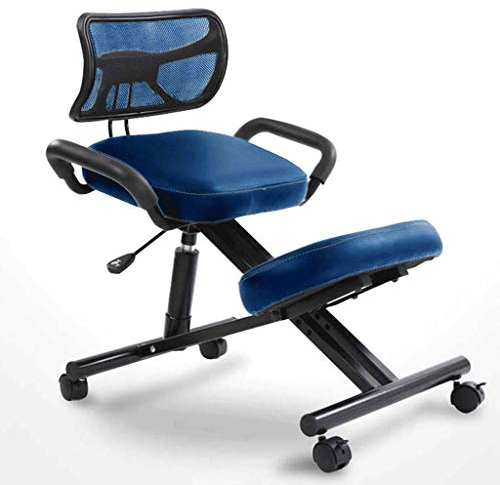 XFENG Ergonomischer Kniestuhl mit Rückenstütze, Orthopädische Hocker Posture Rahmen PU-Leder-Sitzhöhenverstellbarer Hocker Kniend Verbesserung der Körperhaltung for Office Home, Kapazität 330 lbs