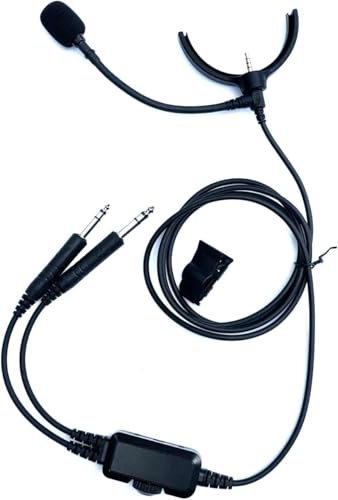 Crystal Mic Pro Typhoon for General Aviation with TSOd Intricon Microphone. Compatible with Bose QC35 Noise Cancelling Headphones