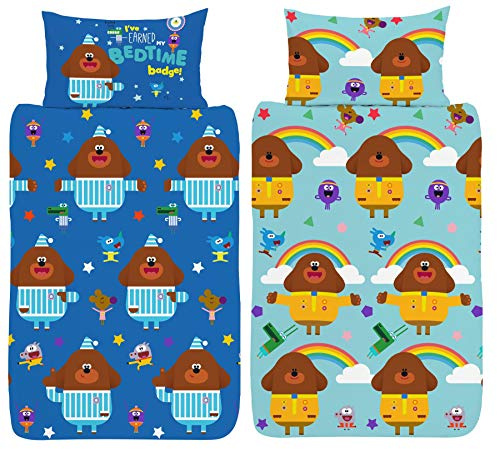 Hey Duggee Single Duvet Cover - Bedtime Hug Design - Official Reversible Bedding Set - Polycotton