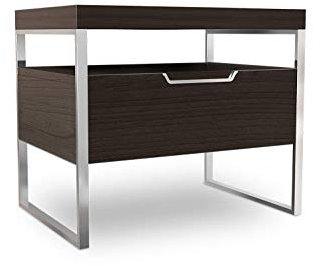 Vant En bois la Table de Nuit - Noyer Marron Argent