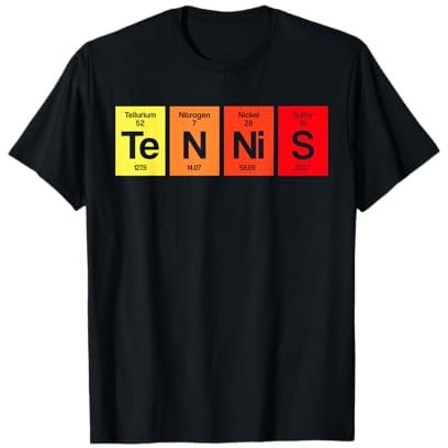 Tennis Periodensystem Tennisspieler Tennistrainer Geschenk T-Shirt