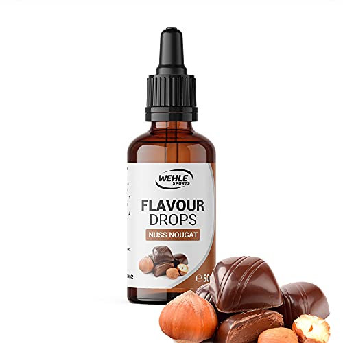Flavour Drops zuckerfrei 50ml - Flavdrops Geschmackstropfen ohne Kalorien - Flavor Drops als Tropfen für Quark, Porridge, uvm - Aromatropfen zum Süßen ohne Zucker von Wehle Sports (Nuss Nougat)