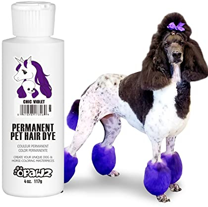 OPAWZ Permanente Tinte para Pelo de Perro, Profesional Salones Tinte para Pelo de Mascotas, Dura Más de 20 Lavados, Colores Brillantes para Perros y Caballos (Chic Violeta)