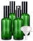 TIANZD 4 Pieces Empty 100ml Green Glass Spray Bottle, Fine Mist Spray Bottles with Black Sprayer and Metal Cover for Perfume, Aromatherapy, Cosmetic Travel Containers Refillable, 1x Funnel