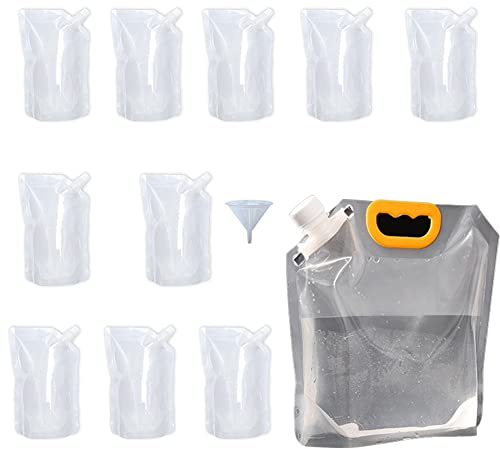 CCWORAN 11PCS Poches à Boissons Réutilisables pour Les Festivals Liquide Caché Alcool Flasque en Plastique Clair Stand Up Portable Boisson Contrebandier Vin Bière Jus Lait Sacs d'eau avec Bec