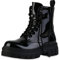 VAN HILL Damen Stiefeletten Plateau Boots Blockabsatz Schuhe Freizeit Stiefel Profilsohle Booties Plateauschuhe 207060 Schwarz Lack 38