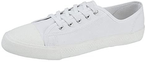 Dek Mens 5 Eye Soft Canvas Plimsol Shoe Size 9 White