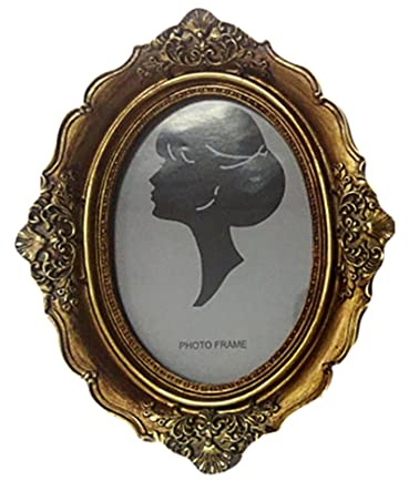 1pc europäischer Stil Oval Vintage Bilderrahmen Fotorahmen Ständer, Fotorahmenhalter, luxuriöser antikes Fotorahmen Home Dekoration