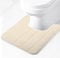 Lifup Tapis Contour WC Doux en Molleton de Corail Antidérapant, Tapis de Toilette WC Absorbant, Tapis Salle de Bain Lavable en Machine Beige 40 x 50 cm